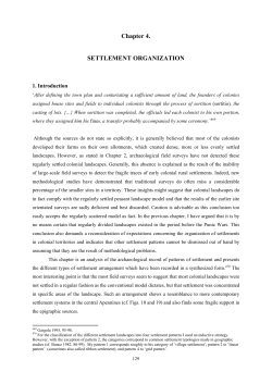 Chapter 4. SETTLEMENT ORGANIZATION