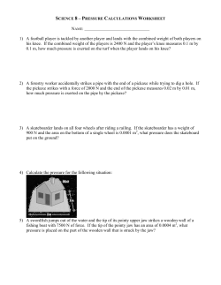 Pressure Calculations Worksheet