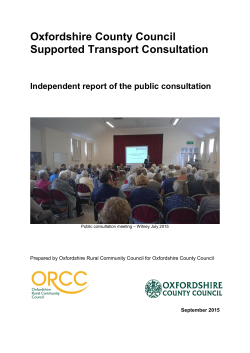 Supported Transport Consultation Report