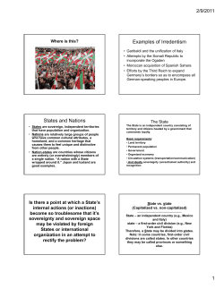 Examples of Irredentism States and Nations
