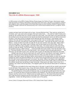 The Life of a White Sharecropper, 1938