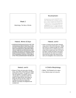 Lecture notes for Ch. 2 (Morphology)