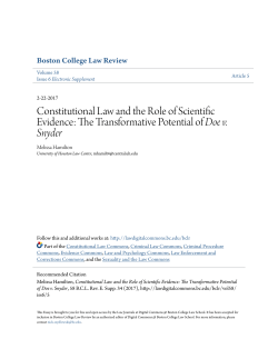 Constitutional Law and the Role of Scientific Evidence