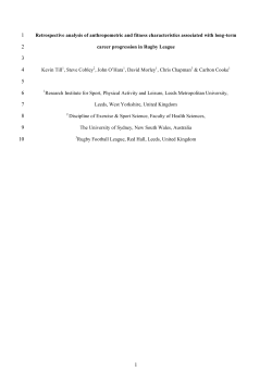 Retrospective analysis of anthropometric and fitness characteristics