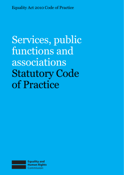 Services, public functions and associations Statutory Code of Practice
