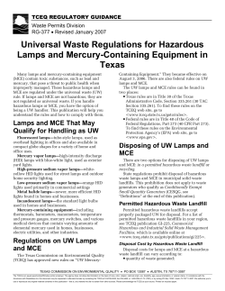 TCEQ Guide on (Universal Waste) Lamps