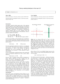 Peroxy radical photolysis in the near UV (PDF - 427kB