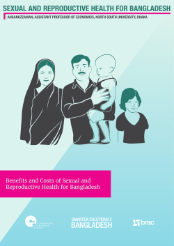 Benefits and Costs of Sexual and Reproductive Health for Bangladesh