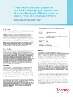 A New Anion Exchange Column for Fast Ion Chromatographic