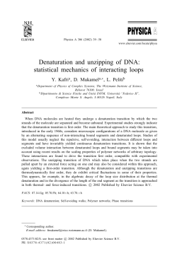 Denaturation and unzipping of DNA: statistical mechanics of