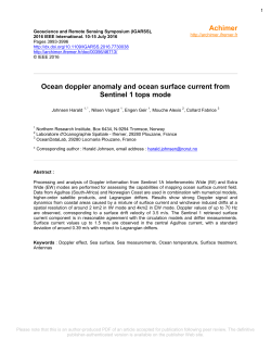 Ocean doppler anomaly and ocean surface current from Sentinel 1