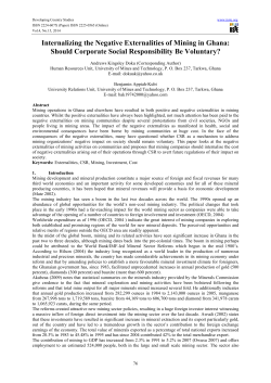 Internalizing the Negative Externalities of Mining in Ghana