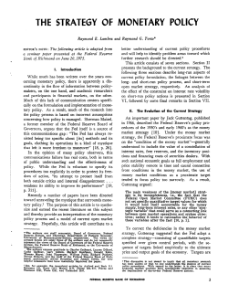 The Strategy of Monetary Policy - Federal Reserve Bank of Richmond