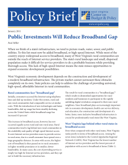 Public Investments Will Reduce Broadband Gap