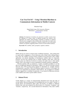 Can You Feel It? - Using Vibration Rhythms to Communicate