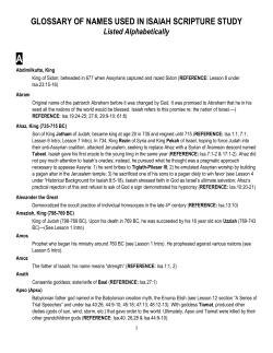 Isaiah Glossary of Names (alphabetical)
