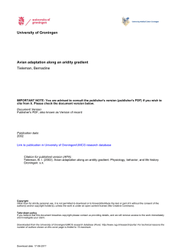Avian adaptation along an aridity gradient Tieleman, Bernadine