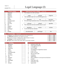 Legal Language (I)