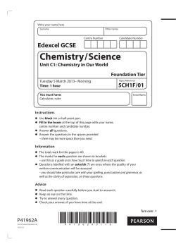 Chemistry Foundation Question Paper March 2013