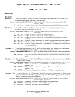 English-Language Arts Content Standards