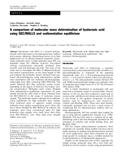 A comparison of molecular mass determination of hyaluronic acid