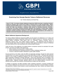 Examining How Georgia Spends Tobacco Settlement Revenues