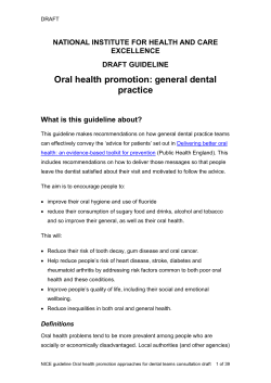 Oral health promotion: general dental practice