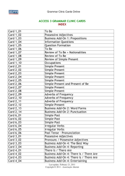 ACCESS 3 GRAMMAR CLINIC CARDS INDEX Card 1_01