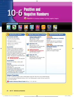 Positive and Negative Numbers