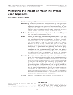 Measuring the impact of major life events upon