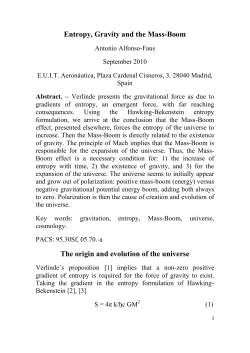 Entropy, Gravity and the Mass-Boom The origin and evolution