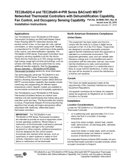 TEC26x6(H)-4 and TEC26x6(H)-4+PIR Series BACnet® MS/TP