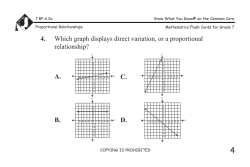 4. Which graph displays direct variation, or a proportional