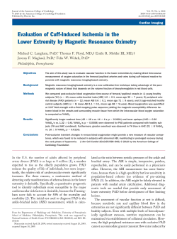 Evaluation of Cuff-Induced Ischemia in the Lower Extremity