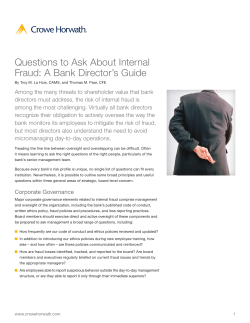 Questions to Ask About Internal Fraud: A Bank