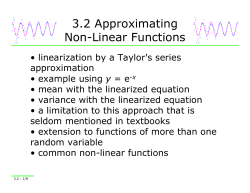 3.2 Approximating Non-Linear Functions