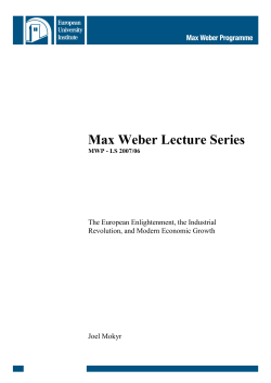 Max Weber Lecture Series - Cadmus, EUI Research Repository