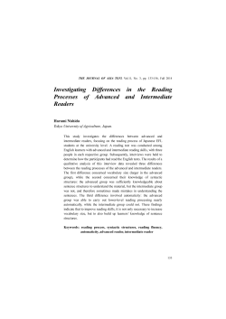 Investigating Differences in the Reading Processes of