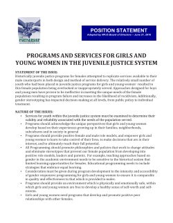 Programs and Services for Girls and Young Women in the Juvenile