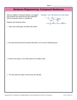 Sentence Diagramming Worksheets: Compound