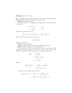 Example: limit x tan^−1(x) dx