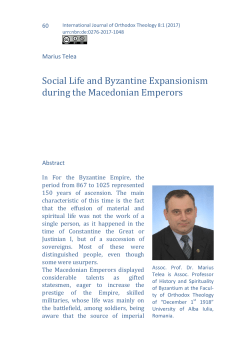 Social Life and Byzantine Expansionism during the Macedonian