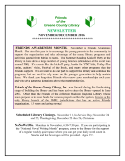 NEWSLETTER - Jefferson-Madison Regional Library