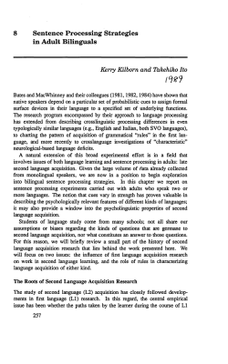 8 Sentence Processing Strategies in Adult Bilinguals
