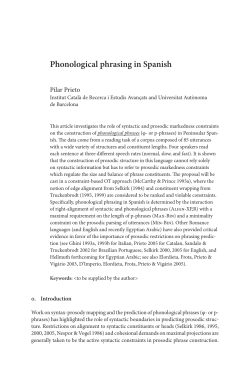 Phonological phrasing in Spanish