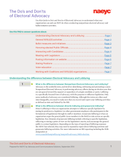 The Do`s and Don`ts of Electoral Advocacy
