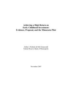 Achieving a High Return on Early Childhood Investment: Evidence