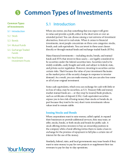 Common Types of Investments