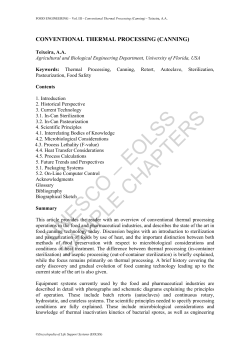 Conventional Thermal Processing (Canning)