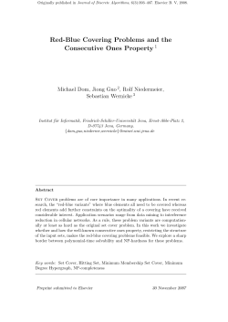 Red-Blue Covering Problems and the Consecutive Ones Property 1